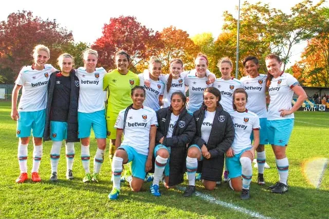 Aditi Chauhan with the West Ham United women's squad.