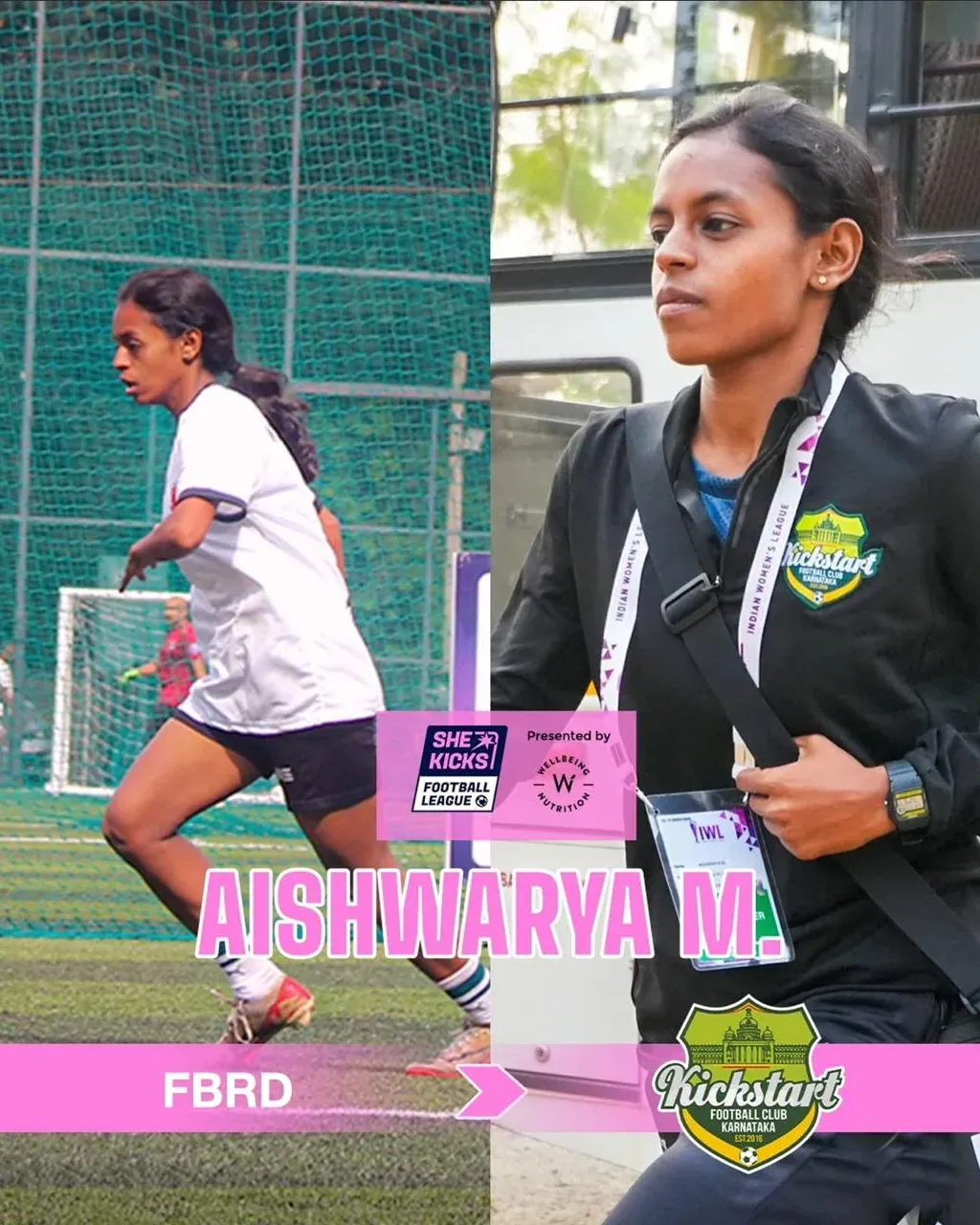 Aishwarya M., She Kicks Football League player now with Kickstart FC Karnataka