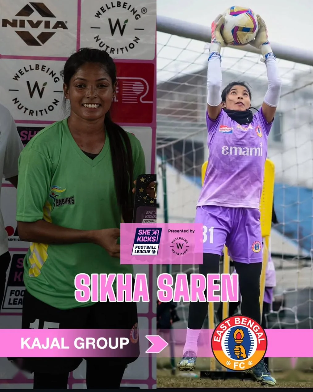 Sikha Saren, She Kicks Football League player now with East Bengal FC